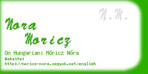 nora moricz business card
